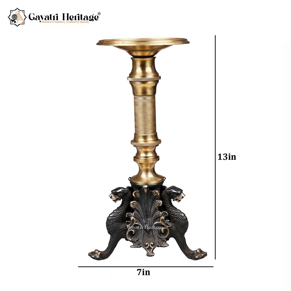 Brass Jaguar Design Candle Stand – Elegant Lighting Décor | Gayatri Heritage