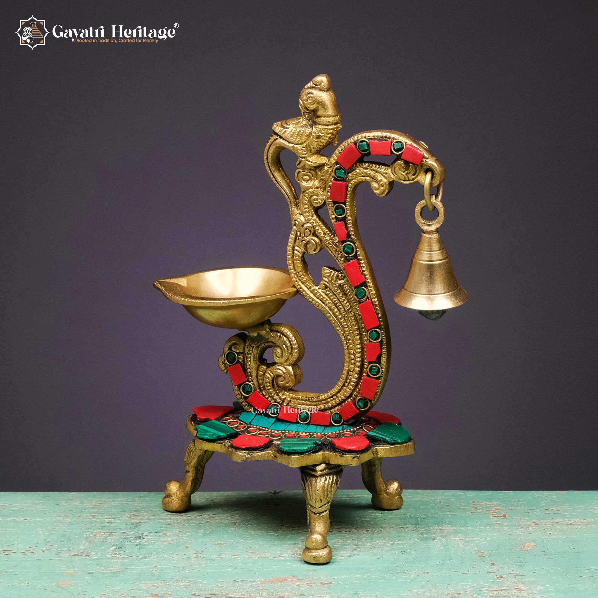 Brass Diya Stand – Elegant Traditional Décor | Gayatri Heritage