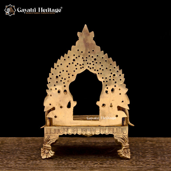 Brass Singhasan / Kirtimukha Throne – Royal Temple Décor | Gayatri Heritage