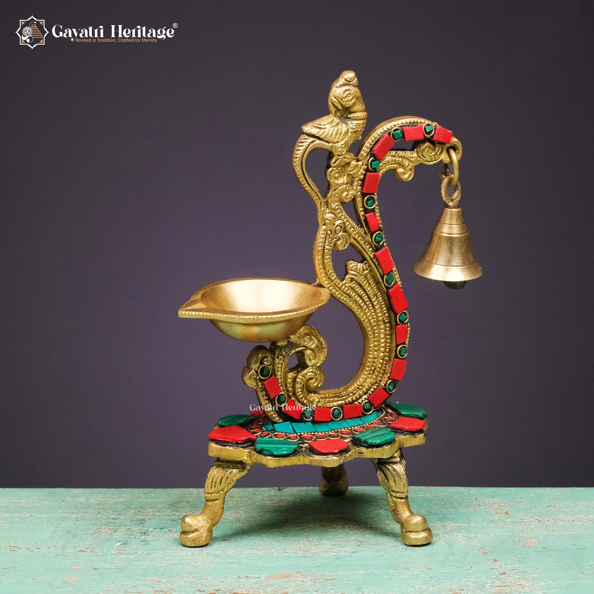 Brass Diya Stand – Elegant Traditional Décor | Gayatri Heritage