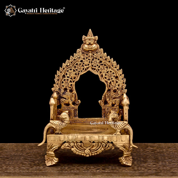 Brass Singhasan / Kirtimukha Throne – Royal Temple Décor | Gayatri Heritage