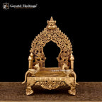 Brass Singhasan / Kirtimukha Throne – Royal Temple Décor | Gayatri Heritage