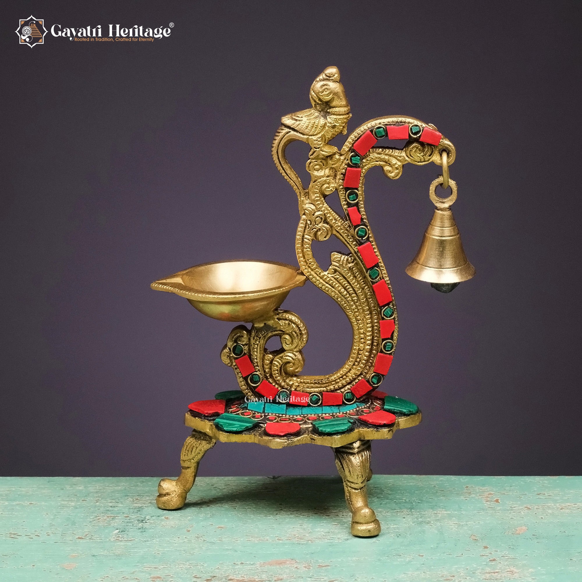 Brass Diya Stand – Elegant Traditional Décor | Gayatri Heritage
