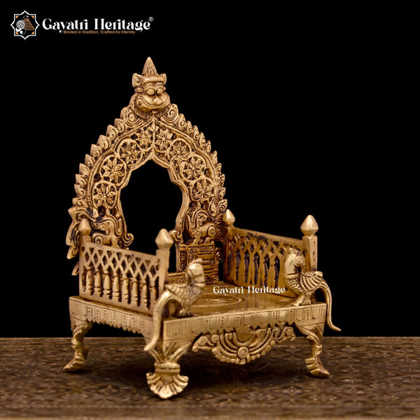 Brass Singhasan / Kirtimukha Throne – Royal Temple Décor | Gayatri Heritage