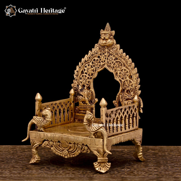 Brass Singhasan / Kirtimukha Throne – Royal Temple Décor | Gayatri Heritage