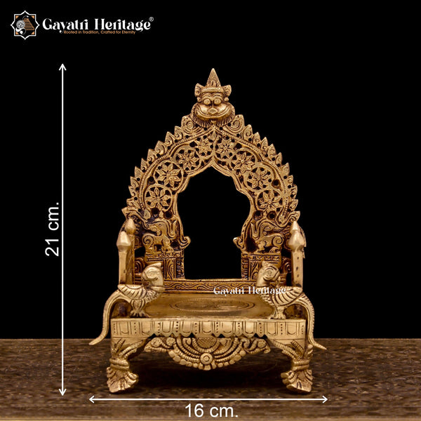 Brass Singhasan / Kirtimukha Throne – Royal Temple Décor | Gayatri Heritage