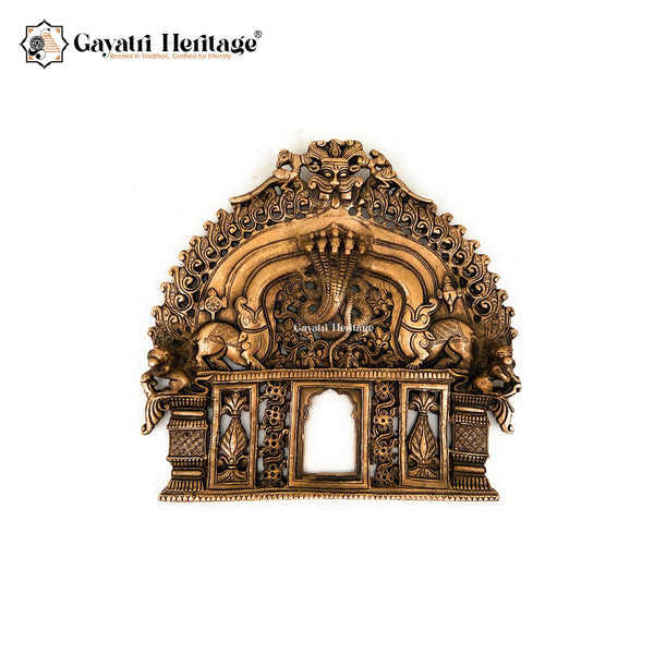 Brass Prabhavali Frame Arch Wall Decor – Sacred Temple-Inspired Decoration | Gayatri Heritage