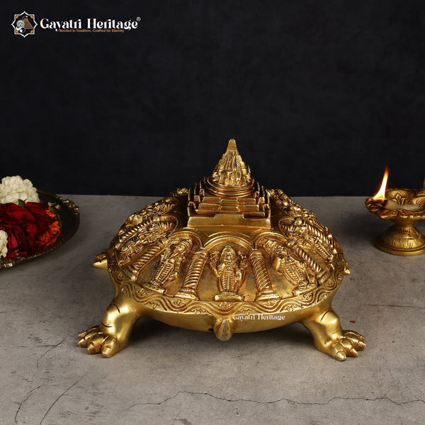 Brass Daavararam Turtle – Sacred Vastu Décor | Gayatri Heritage