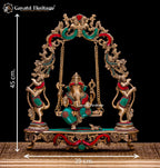 Brass Ganesh Jhula / Swing Statue – Divine Elegance and Art | Gayatri Heritage