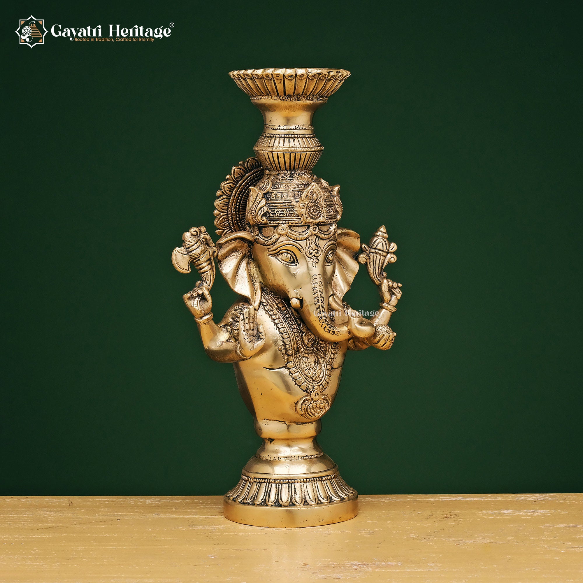 Brass Ganesh Candle Stand – Elegant Lighting Décor | Gayatri Heritage