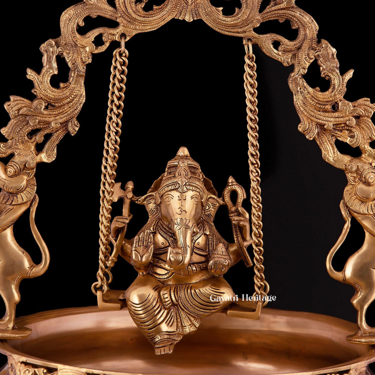 Brass Ganesh Swing Urli with Arch – Traditional Craftsmanship | Gayatri Heritage