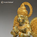 Brass Garuda in Namaskar Sitting Position – Superfine Chola Finish | Gayatri Heritage