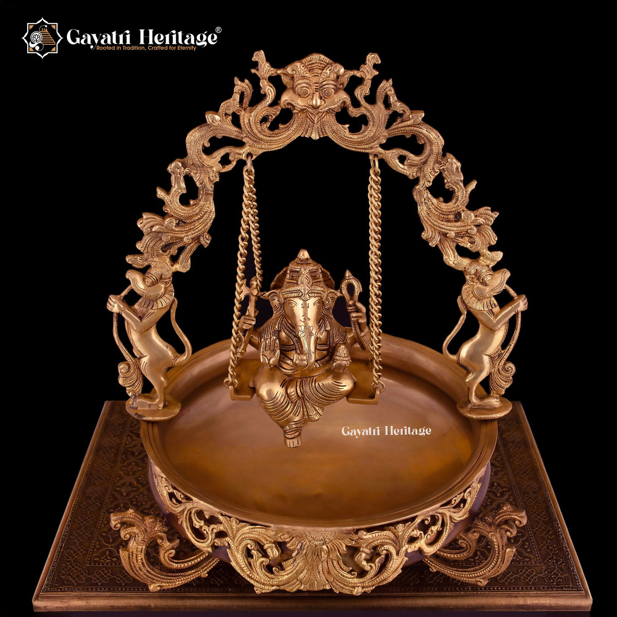 Brass Ganesh Swing Urli with Arch – Traditional Craftsmanship | Gayatri Heritage