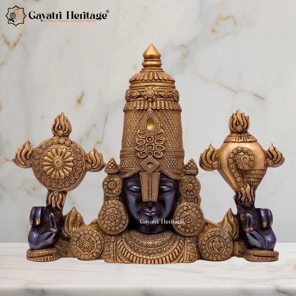 Brass Wall Decor Lord Venkateshwara Statue/ Tirupati Balaji – Spiritual Serenity | Gayatri Heritage