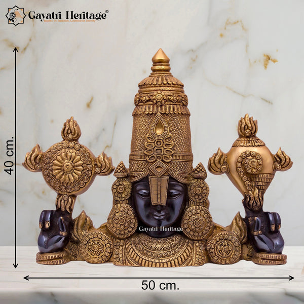 Brass Wall Decor Lord Venkateshwara Statue/ Tirupati Balaji – Spiritual Serenity | Gayatri Heritage