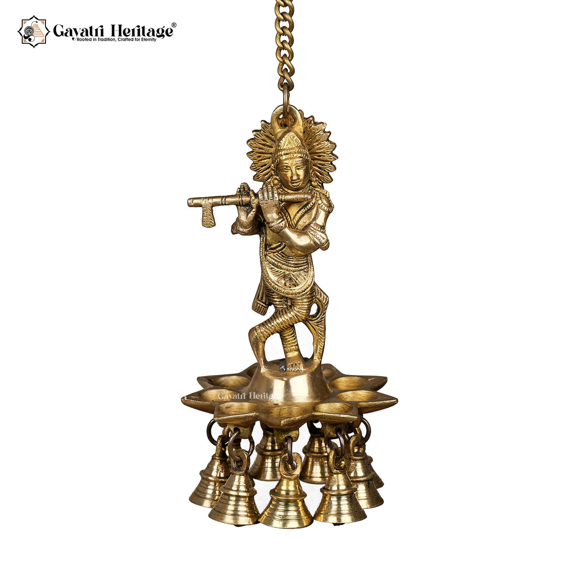 Brass Krishna Diya Wall Hanging – Divine Home Décor | Gayatri Heritage