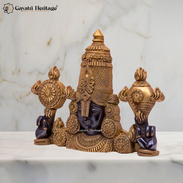 Brass Wall Decor Lord Venkateshwara Statue/ Tirupati Balaji – Spiritual Serenity | Gayatri Heritage