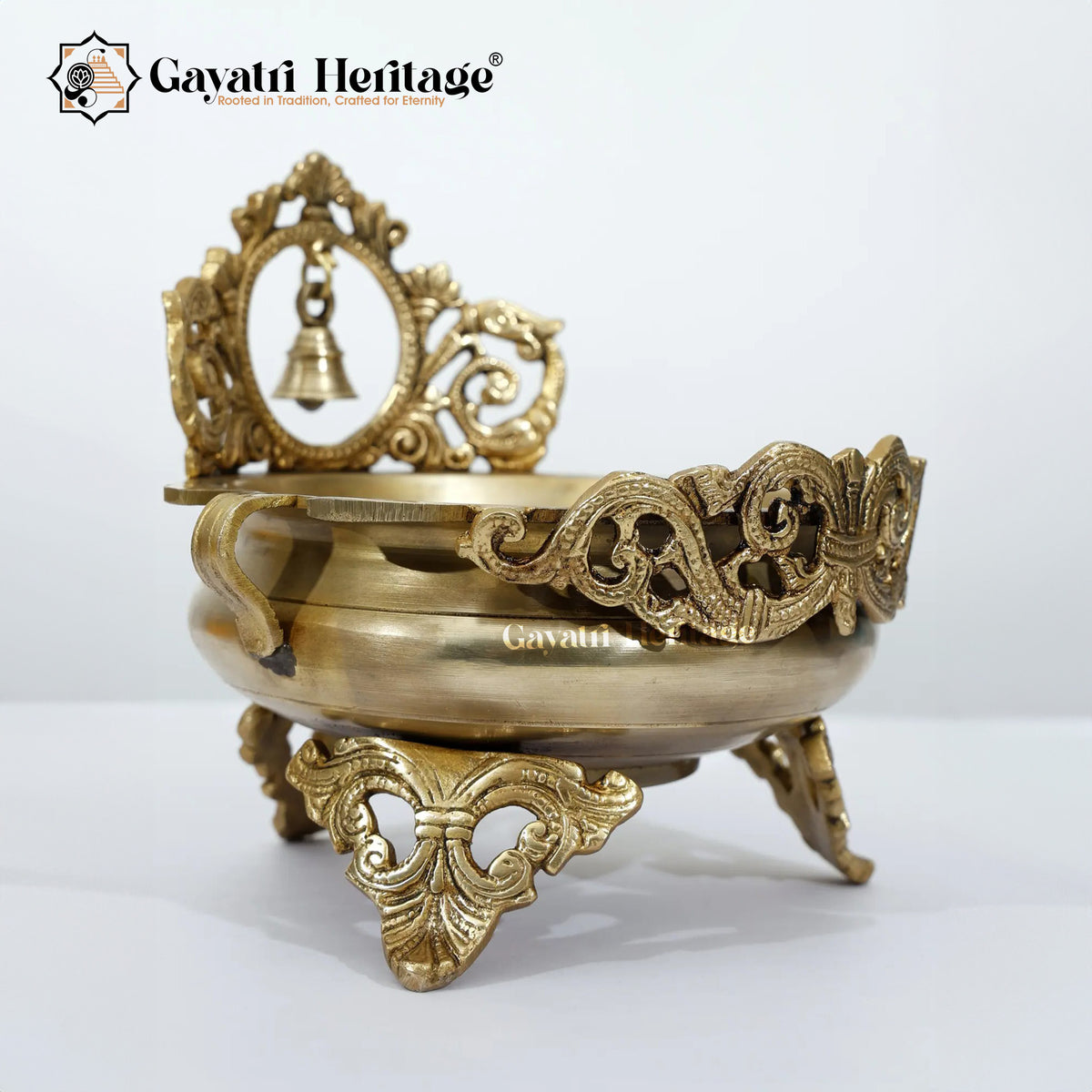 Brass Urli With Bell – Traditional Ritual Decor | Gayatri Heritage