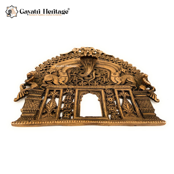 Brass Prabhavali Frame Arch Wall Decor – Sacred Temple-Inspired Decoration | Gayatri Heritage