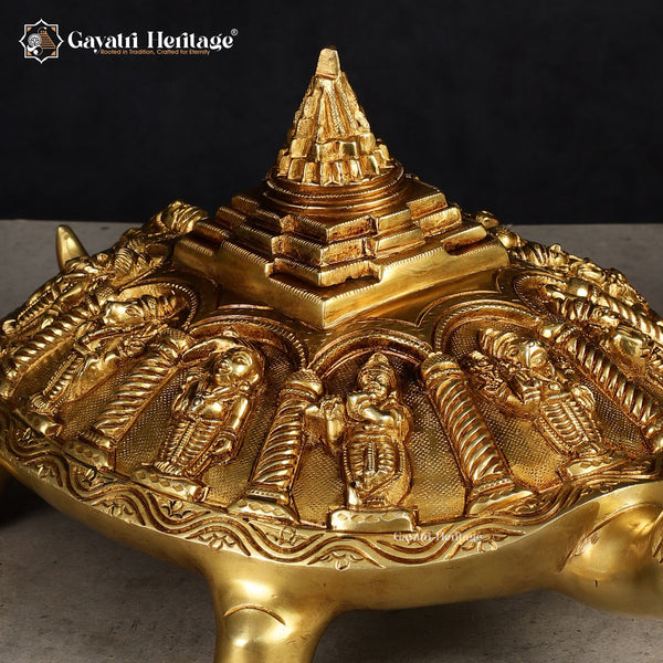 Brass Daavararam Turtle – Sacred Vastu Décor | Gayatri Heritage