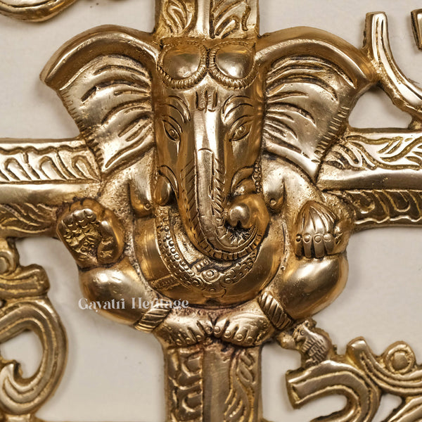 Brass Swastik Ganesh – Wall Decor Symbol of Auspiciousness | Gayatri Heritage