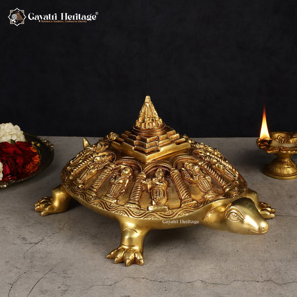 Brass Daavararam Turtle – Sacred Vastu Décor | Gayatri Heritage