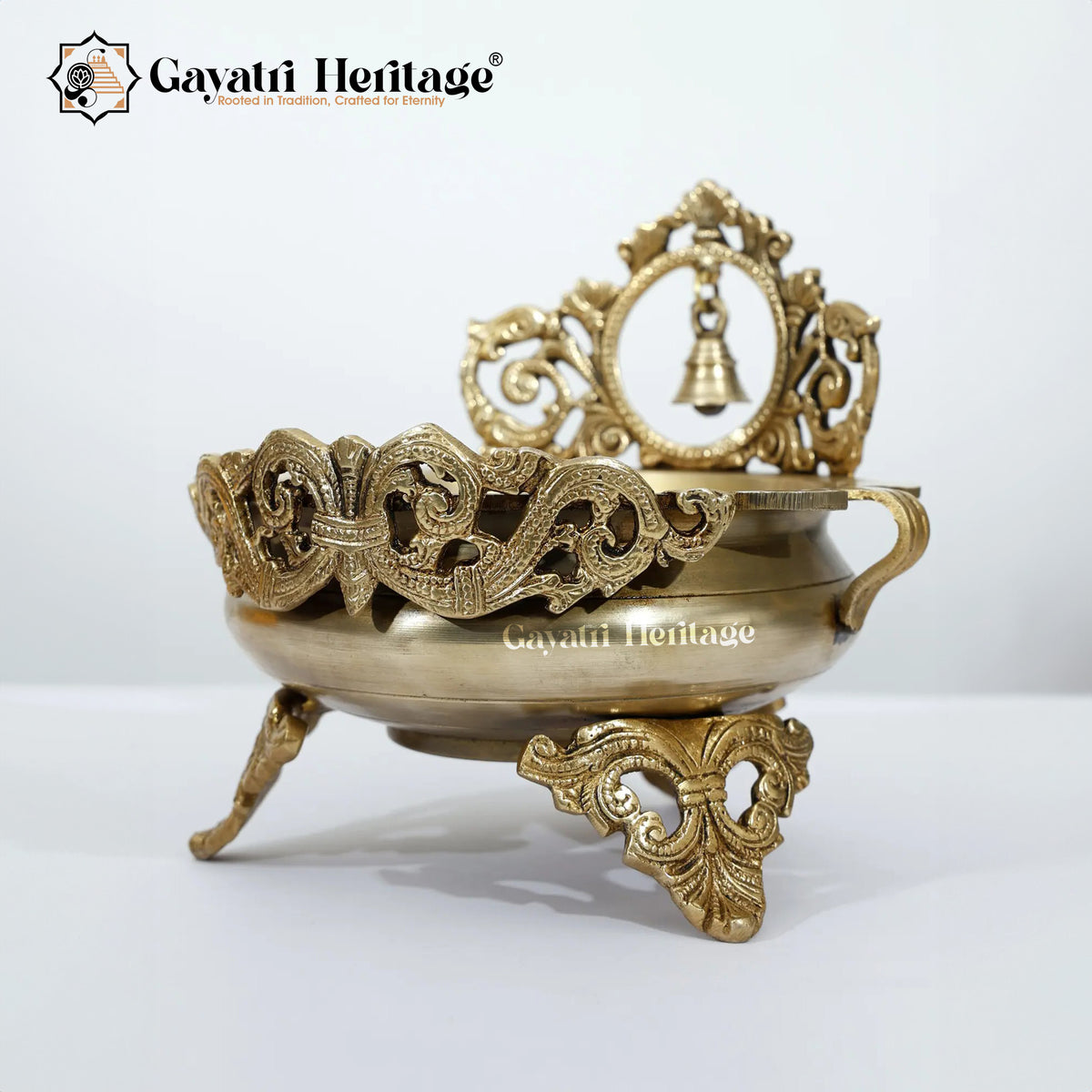 Brass Urli With Bell – Traditional Ritual Decor | Gayatri Heritage