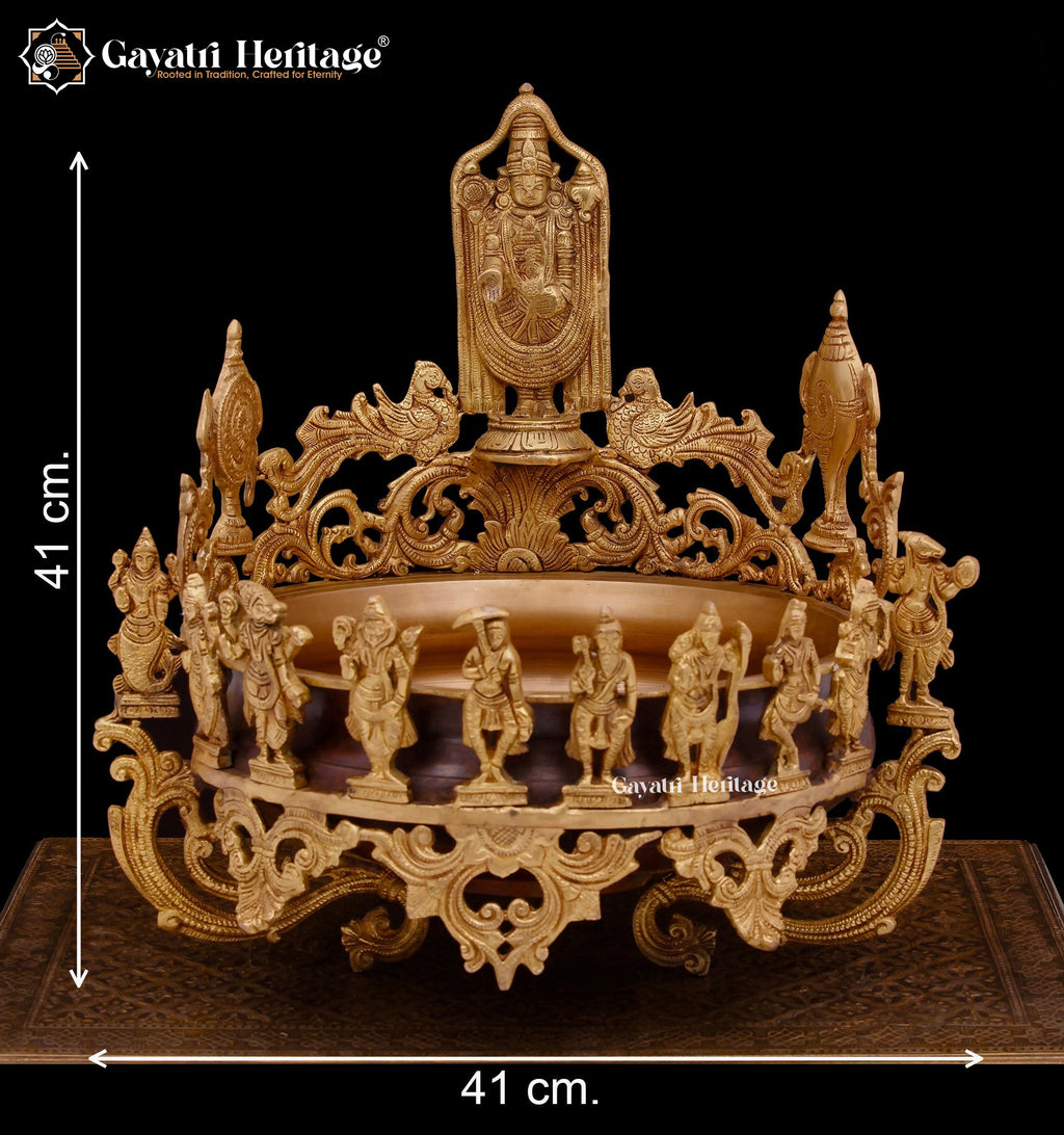 Brass Dasavtaram Urli – Sacred Vishnu Avatar Décor | Gayatri Heritage