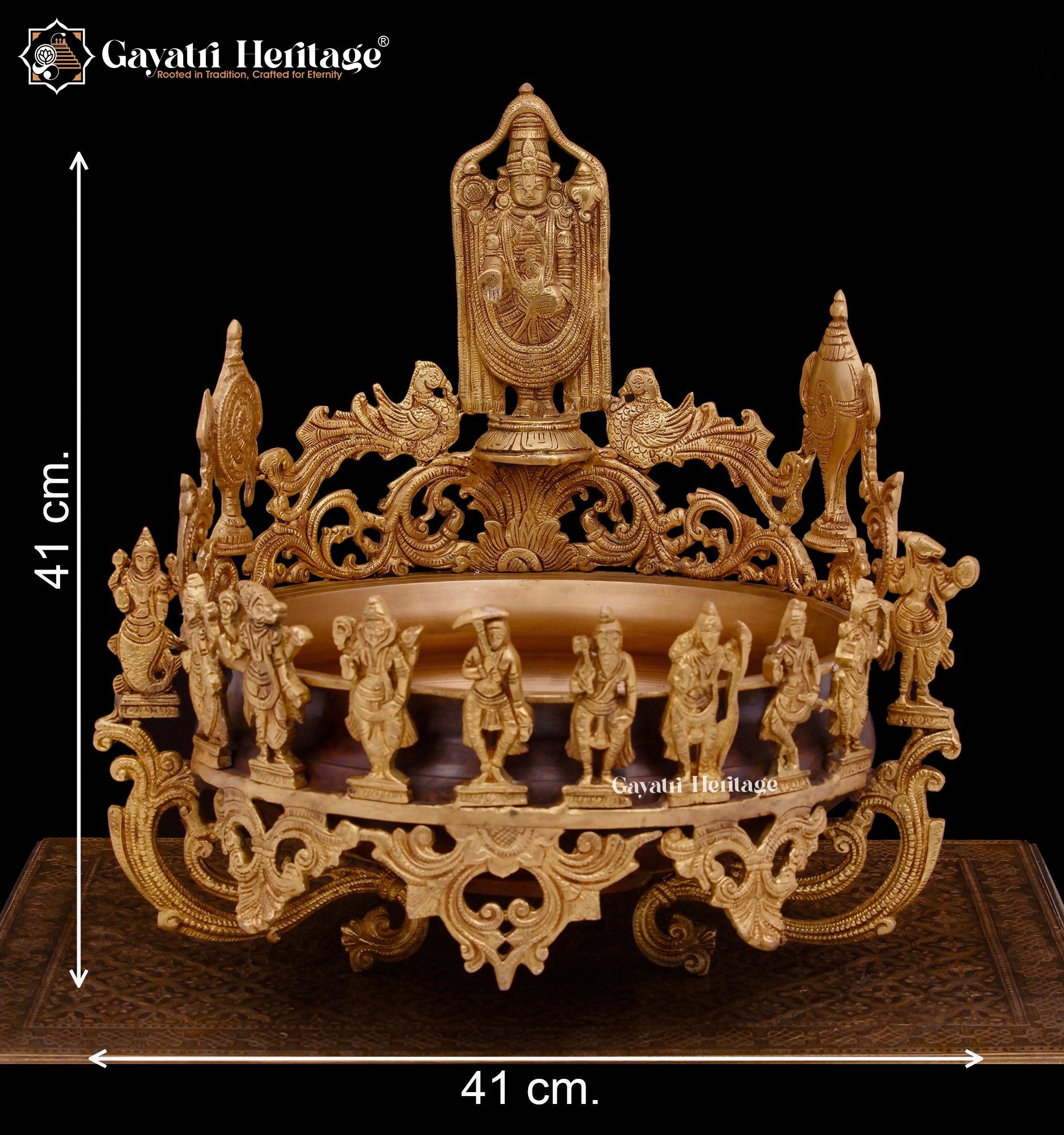 Brass Dasavtaram Urli – Sacred Vishnu Avatar Décor | Gayatri Heritage