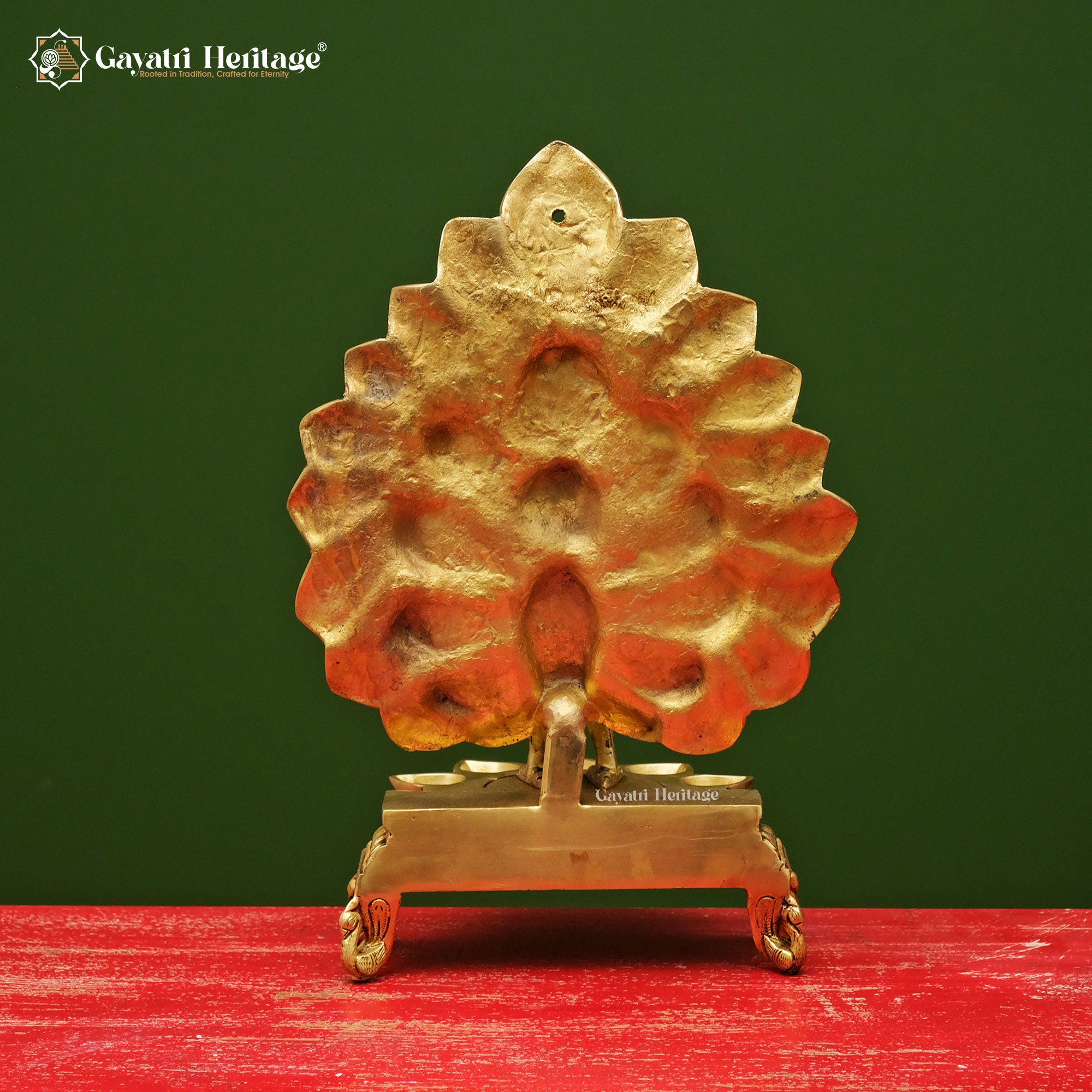 Brass Peacock Diya – Elegant Traditional Lighting Décor | Gayatri Heritage