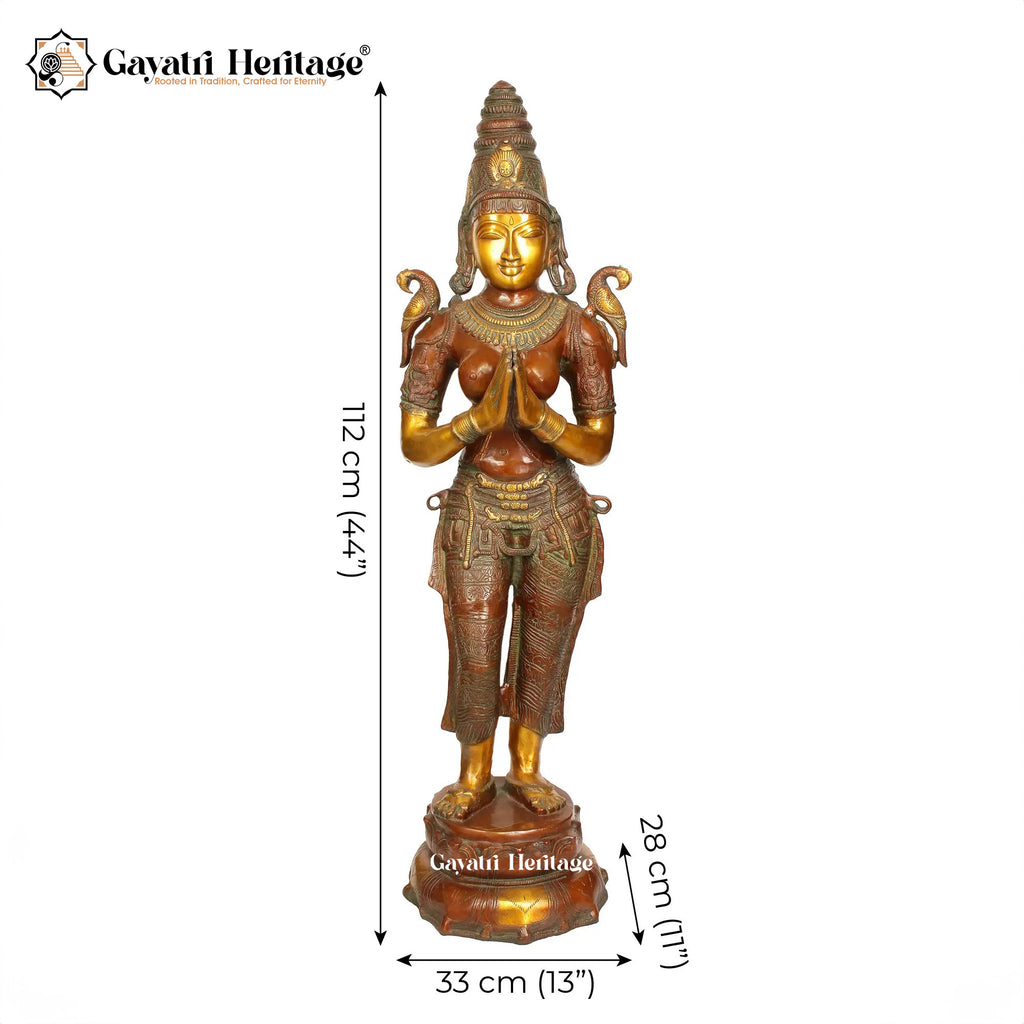 Brass Namastey Lady – Elegant Welcome Décor | Gayatri Heritage