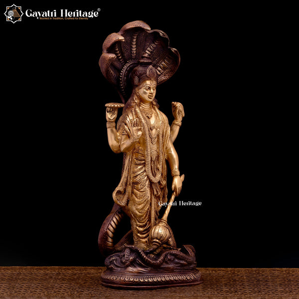 Brass Lord Vishnu Statue – Divine Protector and Spiritual Grace | Gayatri Heritage