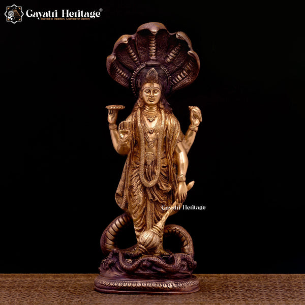 Brass Lord Vishnu Statue – Divine Protector and Spiritual Grace | Gayatri Heritage