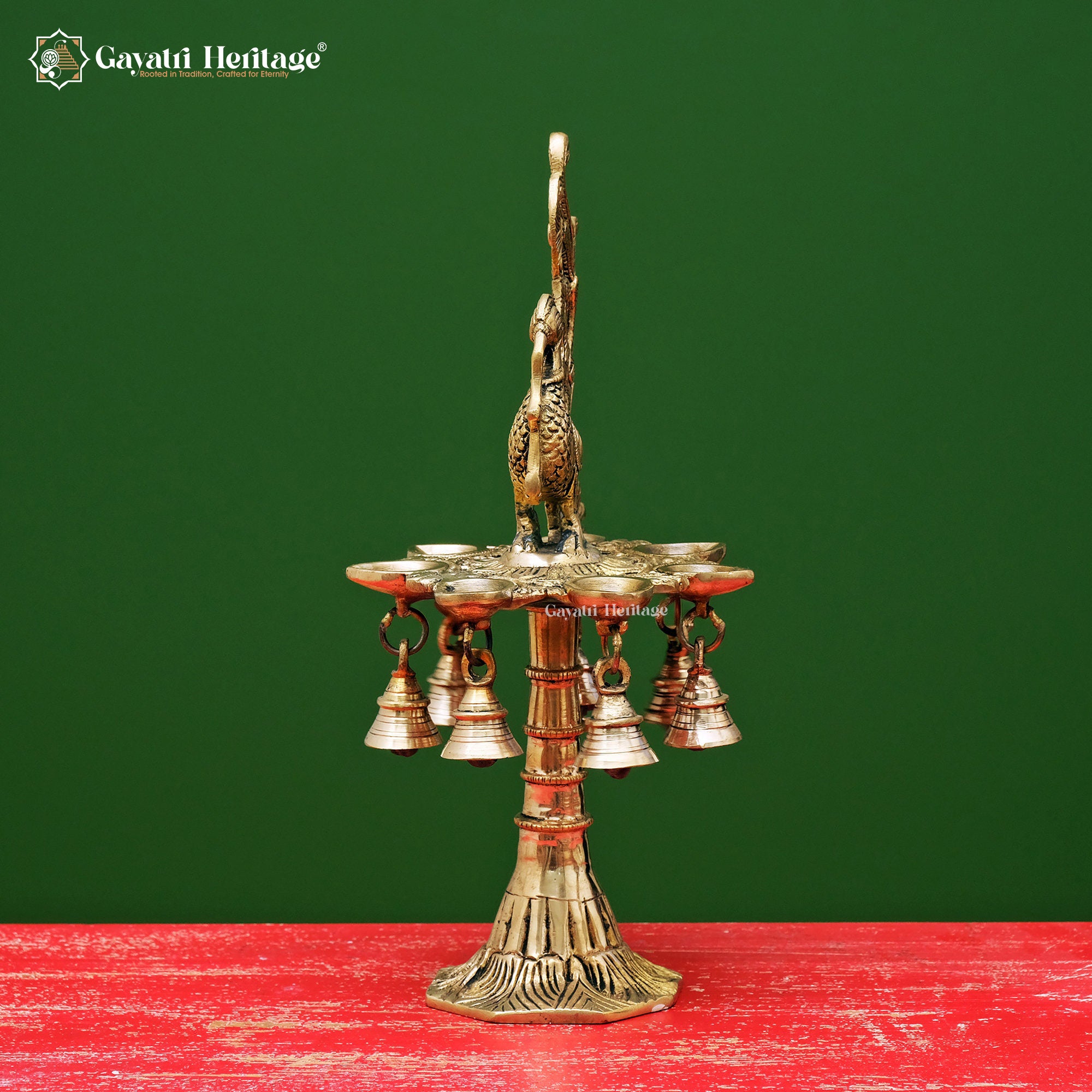 Brass Sparrow Diya Stand – Elegant Lighting Décor | Gayatri Heritage
