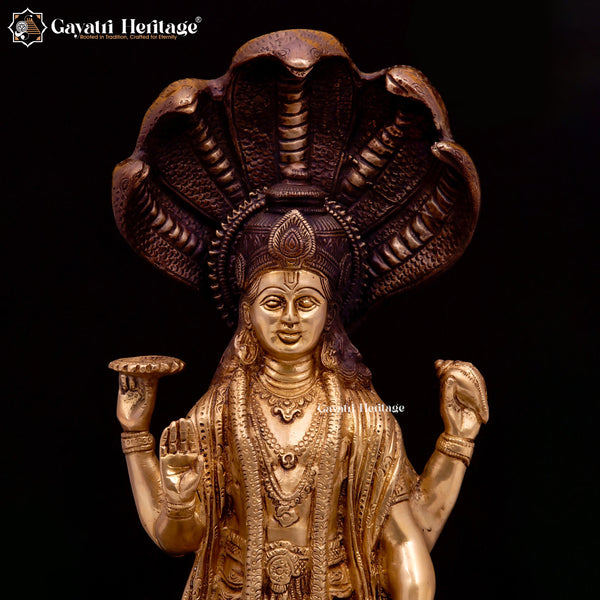 Brass Lord Vishnu Statue – Divine Protector and Spiritual Grace | Gayatri Heritage