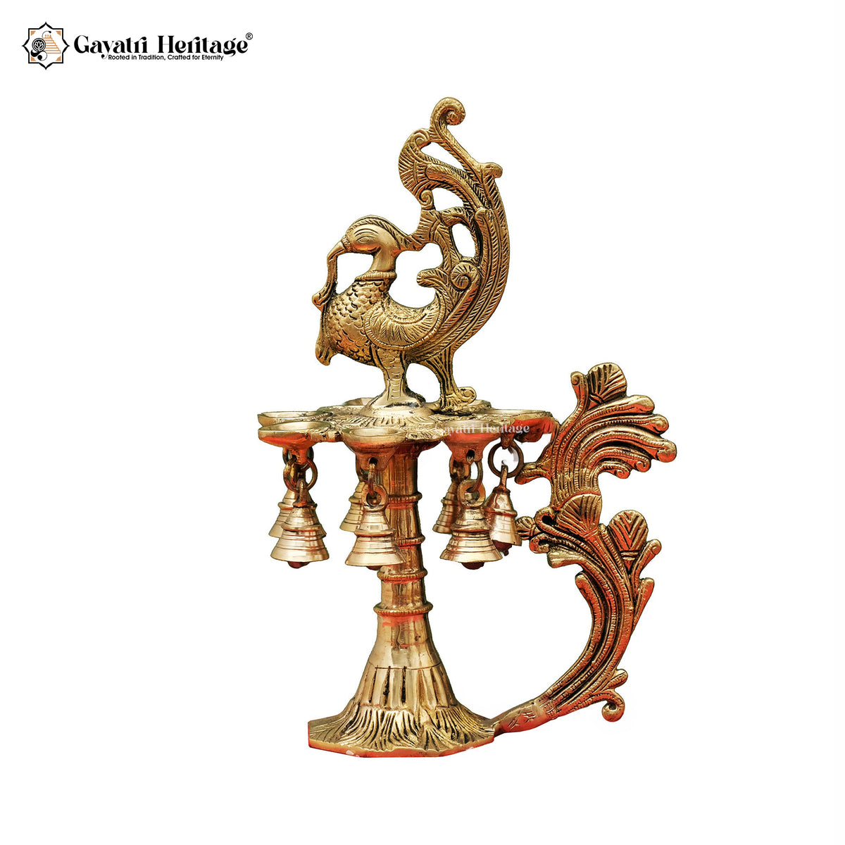 Brass Sparrow Diya Stand – Elegant Lighting Décor | Gayatri Heritage