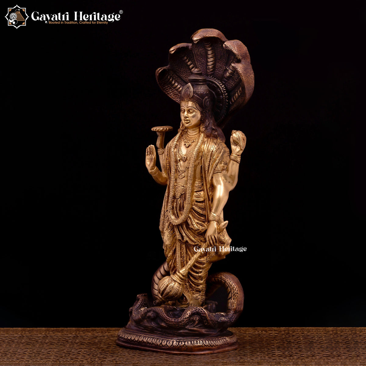 Brass Lord Vishnu Statue – Divine Protector and Spiritual Grace | Gayatri Heritage