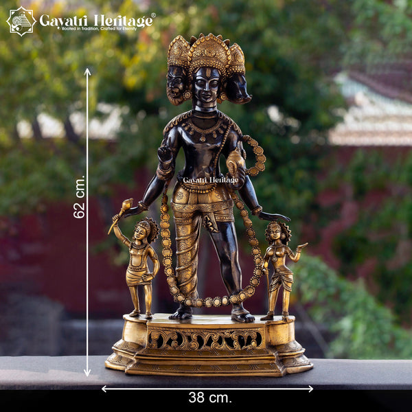 Brass Vishnu Vaikuntha Statue – Majestic Divine Presence | Gayatri Heritage