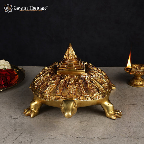 Brass Daavararam Turtle – Sacred Vastu Décor | Gayatri Heritage