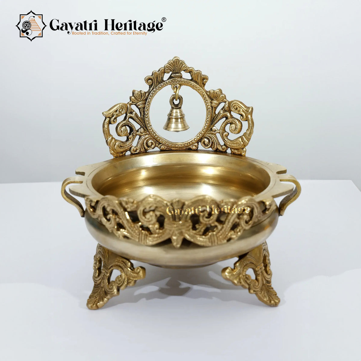 Brass Urli With Bell – Traditional Ritual Decor | Gayatri Heritage