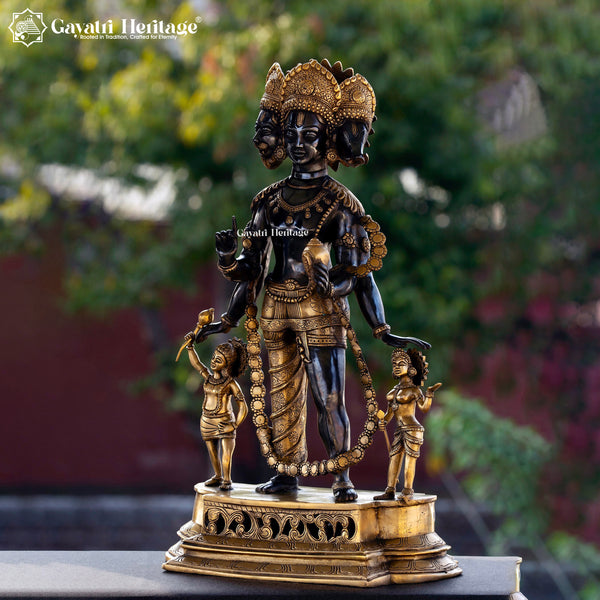 Brass Vishnu Vaikuntha Statue – Majestic Divine Presence | Gayatri Heritage