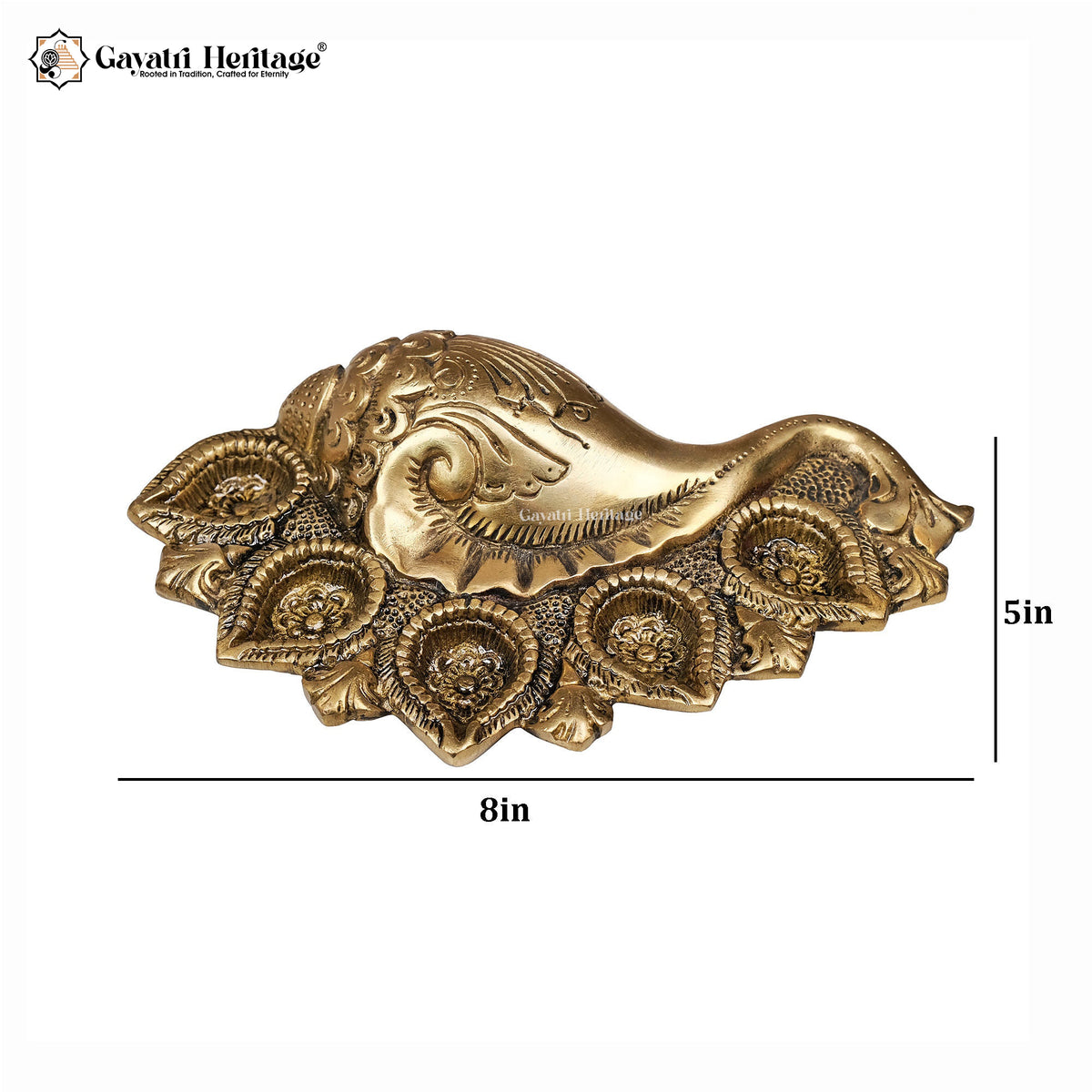 Brass Shankh Diya – Elegant Spiritual Decor | Gayatri Heritage