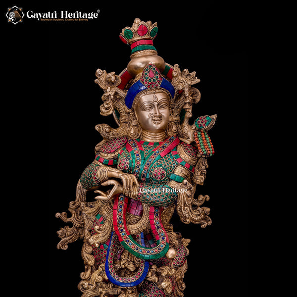 Brass Radha Krishna Statue – Symbol of Eternal Love | Gayatri Heritage