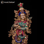 Brass Radha Krishna Statue – Symbol of Eternal Love | Gayatri Heritage