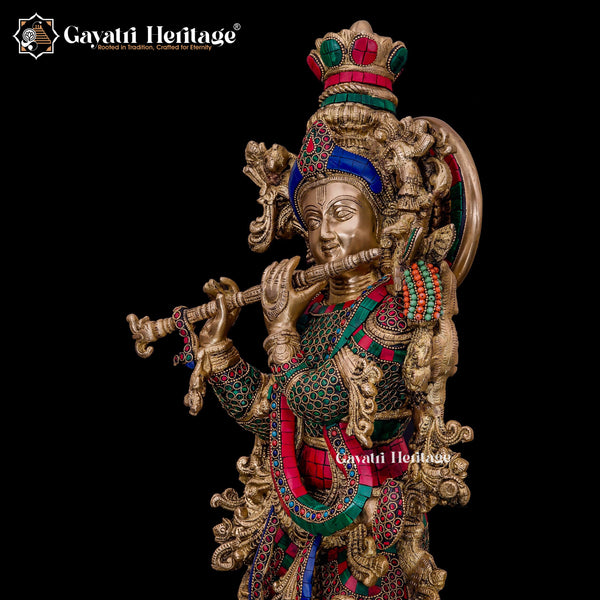 Brass Radha Krishna Statue – Symbol of Eternal Love | Gayatri Heritage