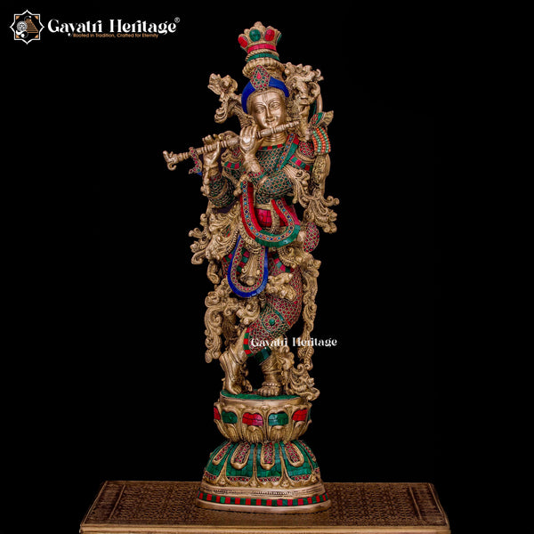 Brass Radha Krishna Statue – Symbol of Eternal Love | Gayatri Heritage