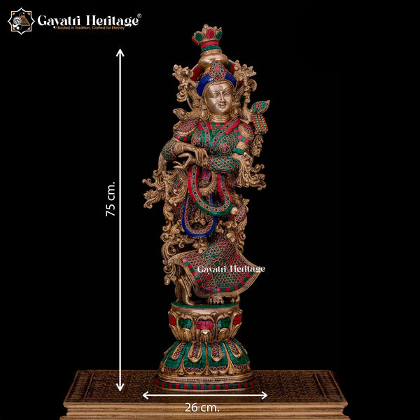 Brass Radha Krishna Statue – Symbol of Eternal Love | Gayatri Heritage