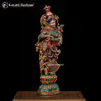 Brass Radha Krishna Statue – Symbol of Eternal Love | Gayatri Heritage