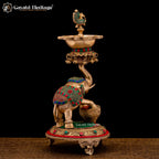 Brass Elephant Deepam/Lamp – Strength & Divine Light Symbol | Gayatri Heritage