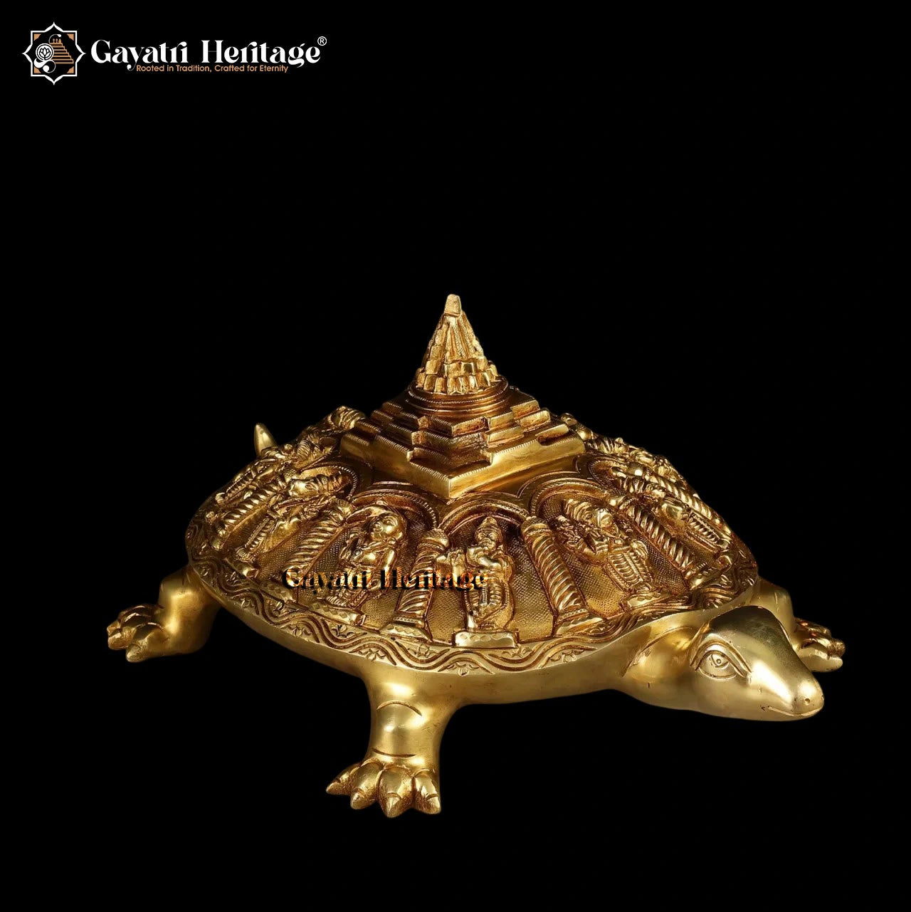 Brass Dasavataram Turtle – Sacred Vastu Décor | Gayatri Heritage